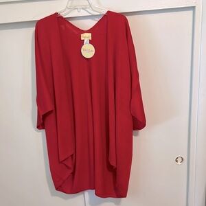 Red Oversized Boxy Tunic Top